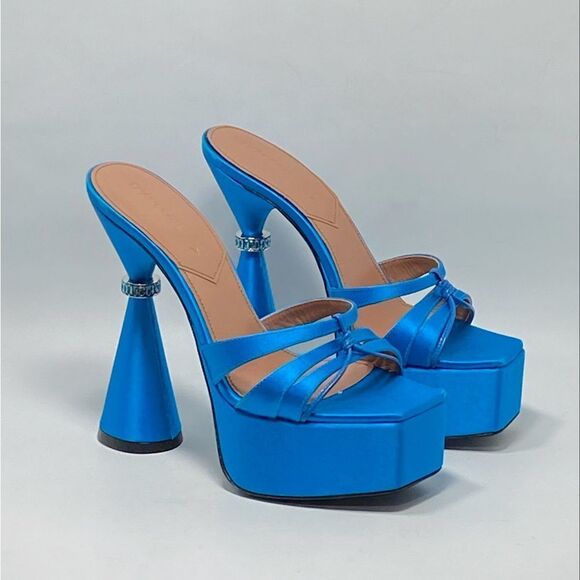 D'Accori Sienna Satin Platform Mules size 36 - Picture 3 of 14